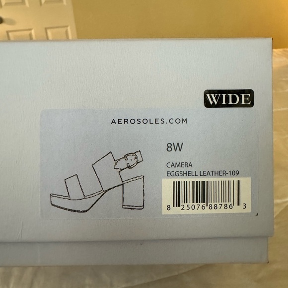 Aerosoles Camera Platform Sandal (NEW), Eggshell, Size 8W - Picture 9 of 10